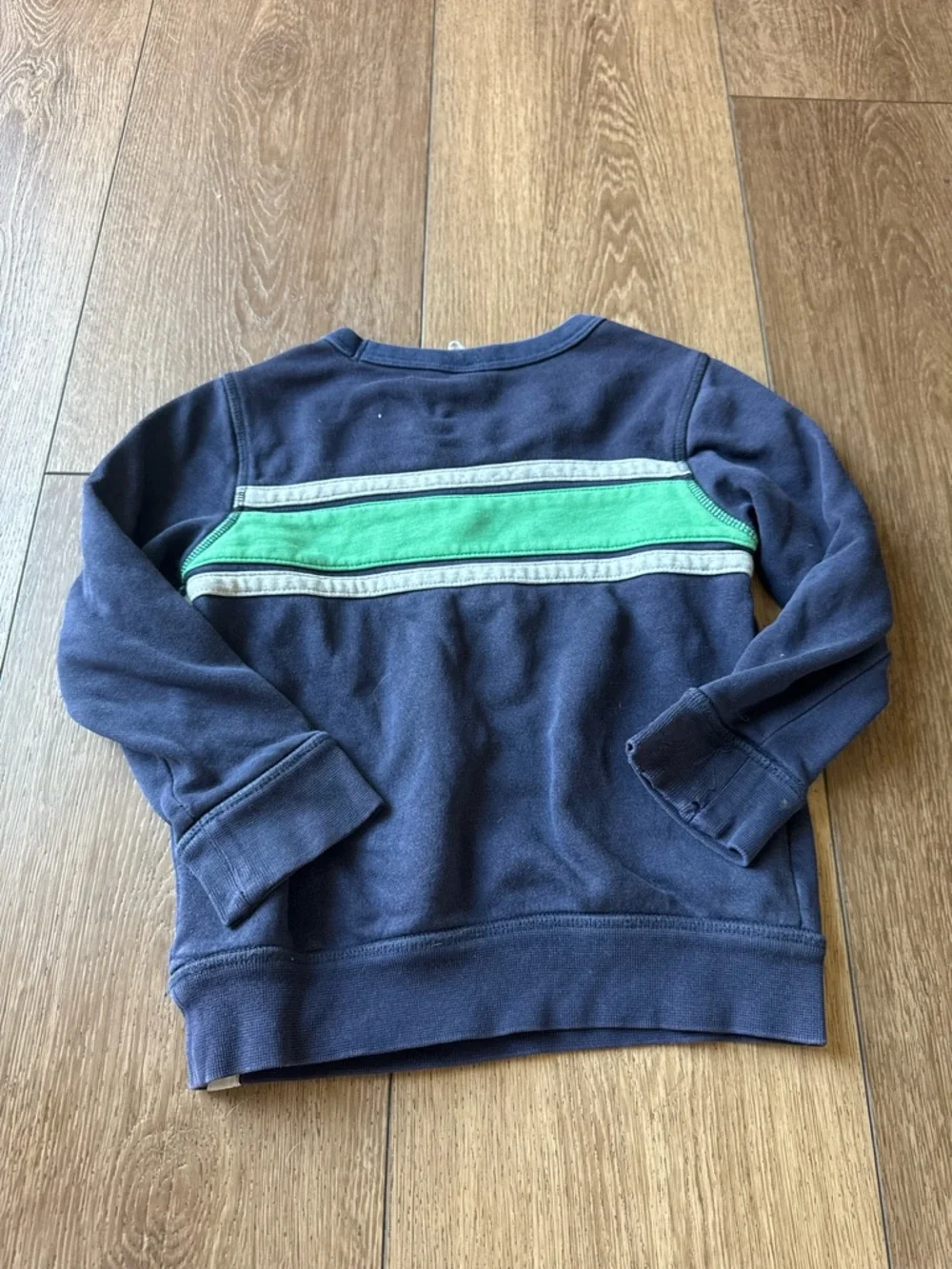 GAP Navy Crewneck Sweatshirt with Green Stripe